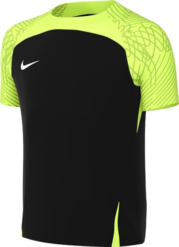 NIKE Unisex Y NK DF STRKE III JSY SS T-Shirt, Black/Volt/Volt/White, L von Nike