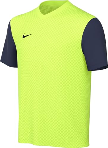 NIKE Unisex Y NK DF Tiempo PREM II JSY SS T-Shirt, Volt/Midnight Navy/Black, 13-15 Jahre von Nike