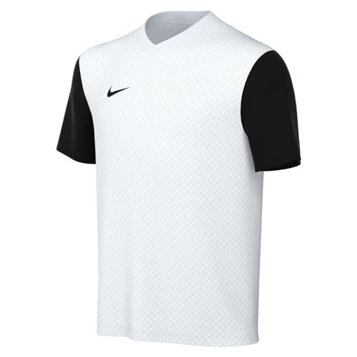 NIKE Unisex Y NK DF Tiempo PREM II JSY SS T-Shirt, White/Black/Black, 7-8 Jahre von Nike