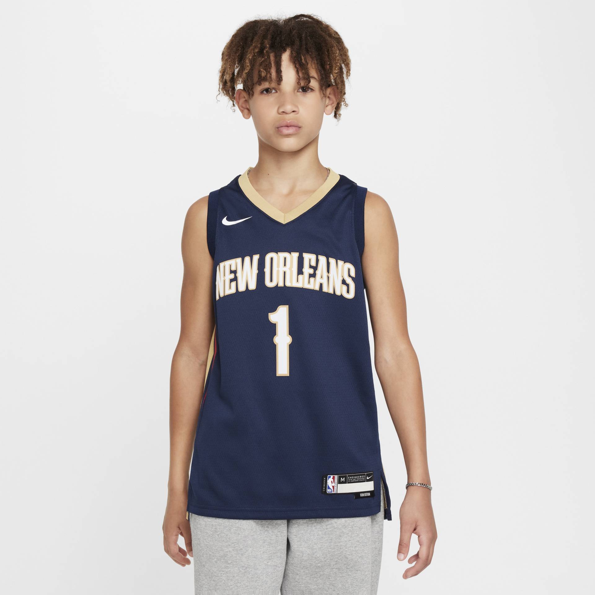 New Orleans Pelicans Icon Edition 2023/24 Nike NBA Swingman Trikot für ältere Kinder - Blau von Nike