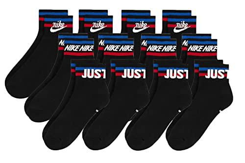 Nike 12 Paar Everyday Essential Ankle Sneakersocken Socken Quarter Unisex DX5080, Farbe:Schwarz, Socken Neu:34-38 von Nike