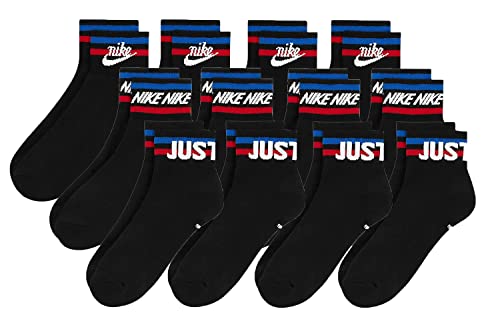 Nike 12 Paar Everyday Essential Ankle Sneakersocken Socken Quarter Unisex DX5080, Farbe:Schwarz, Socken Neu:38-42 von Nike