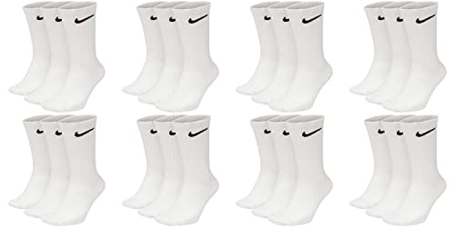 Nike 12 Paar Everyday Lightweight Crew SX7676 Tennis Socke weiß schwarz grau, Farbe:weiß, Größe:34-38 von Nike