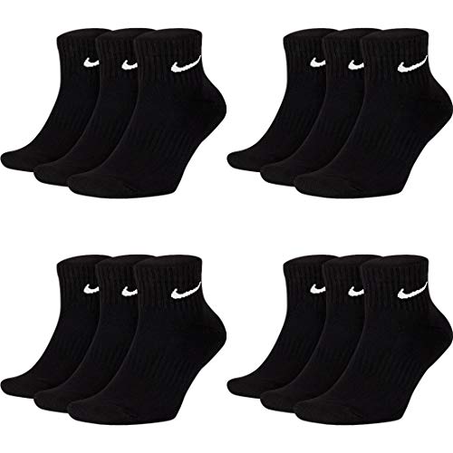 Nike 12 Paar Herren Damen Kurze Socke Knöchelhoch Weiß Schwarz Sparset SX7667 Sportsocken Größe 34 36 38 40 42 44 46 48 50, Größe:34-38, Sockenfarbe:12 Paar schwarz von Nike