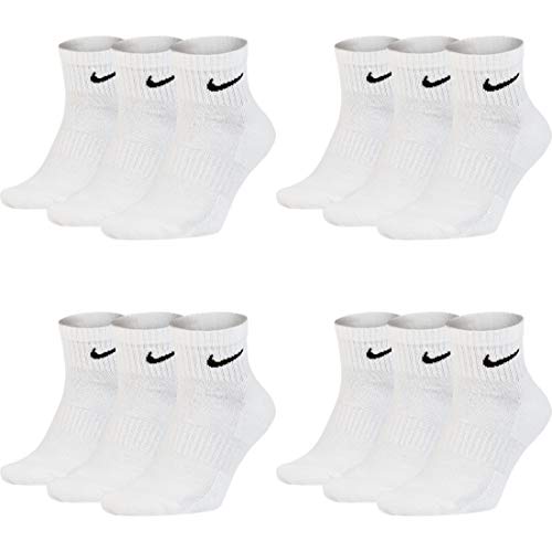 Nike 12 Paar Herren Damen Kurze Socke Knöchelhoch Weiß Schwarz Sparset SX7667 Sportsocken Größe 34 36 38 40 42 44 46 48 50, Größe:34-38, Sockenfarbe:12 Paar weiss von Nike