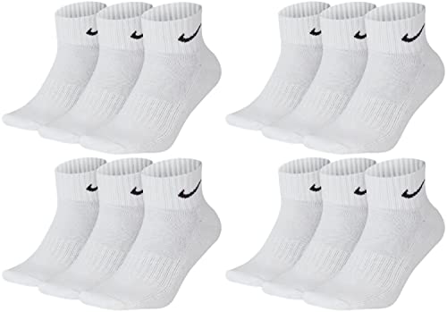 Nike 12 Paar Socken One Quater Socks Herren Damen Kurze Socke Knöchelhoch, Farbcode + Farbe:A40 12 Paar weiss, Größe:38-42 von Nike