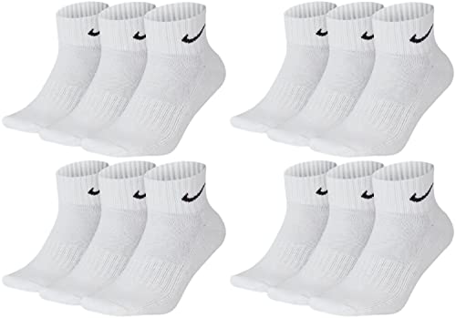 NIKE 12 Paar Socken One Quater Socks Herren Damen Kurze Socke Knöchelhoch, Farbcode + Farbe:A40 12 Paar weiss, Größe:42-46 von NIKE