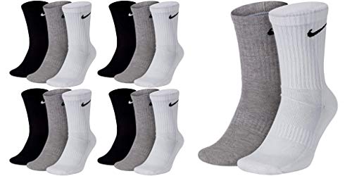 Nike 14 Paar Socken Lang Herren Damen Weiß oder Schwarz oder Weiß Grau Schwarz Tennissocken Set Paket Bundle, Größe:38-42, Sockenpakete:14 Paar bunt von Nike