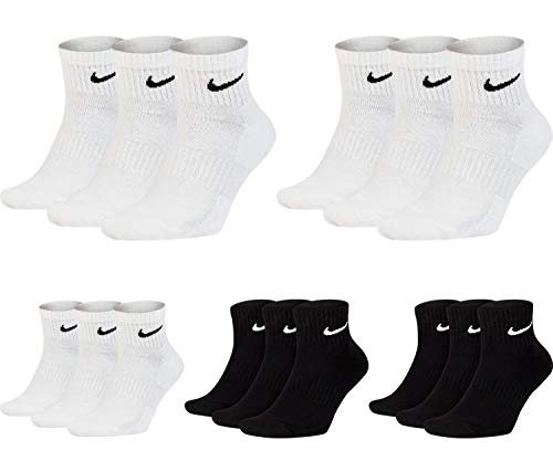 Nike 15 Paar Herren Damen Kurze Socke Knöchelhoch Weiß Schwarz Sparset SX7667 Sportsocken Größe 34 36 38 40 42 44 46 48 50, Größe:38-42, Sockenfarbe:9 Paar weiss 6 Paar schwarz von Nike