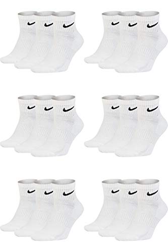 Nike 18 Paar Herren Damen Kurze Socke Knöchelhoch Weiß Schwarz Sparset SX7667 Sportsocken Größe 34 36 38 40 42 44 46 48 50, Größe:38-42, Sockenfarbe:18 Paar weiss von Nike