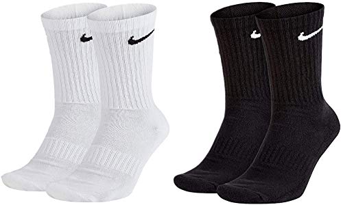 Nike 4 Paar Herren Damen Socken Lang SX4508 weiß oder schwarz, Größe:34-38, Sockenpakete:2 Paar weiss 2 Paar schwarz von Nike