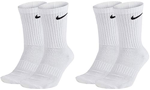 Nike 4 Paar Herren Damen Socken Lang SX4508 weiß oder schwarz, Größe:34-38, Sockenpakete:4 Paar weiss von Nike