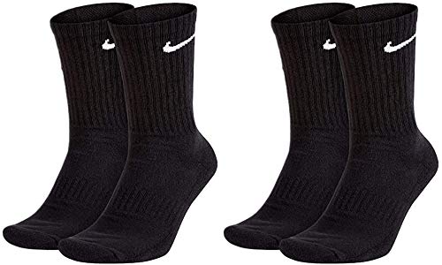 Nike 4 Paar Herren Damen Socken Lang SX4508 weiß oder schwarz, Größe:38-42, Sockenpakete:4 Paar schwarz von Nike