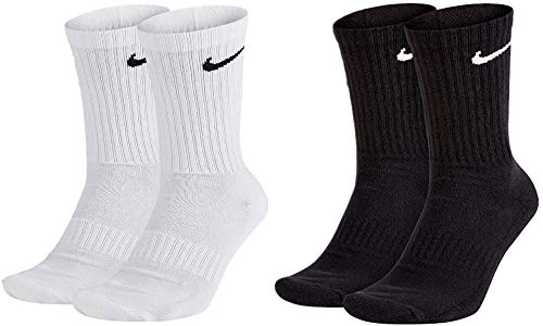 Nike 4 Paar Herren Damen Socken Lang SX4508 weiß oder schwarz, Größe:46-50, Sockenpakete:2 Paar weiss 2 Paar schwarz von Nike
