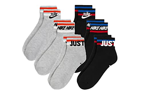 Nike 6 Paar Everyday Essential Ankle Sneakersocken Socken Quarter Unisex DX5080, Farbe:1x grau / 1x schwarz, Socken Neu:34-38 von Nike