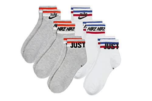 Nike 6 Paar Everyday Essential Ankle Sneakersocken Socken Quarter Unisex DX5080, Farbe:1x grau / 1x weiss, Socken Neu:34-38 von Nike