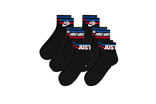Nike 6 Paar Everyday Essential Ankle Sneakersocken Socken Quarter Unisex DX5080, Farbe:Schwarz, Socken Neu:46-50 von Nike