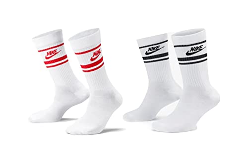 Nike 6 Paar Everyday Essential Tennissocken Socken Sportsocken Unisex DX5089, Farbe:Weiss - Schwarz/Weiss - Rot, Socken Neu:34-38 von Nike