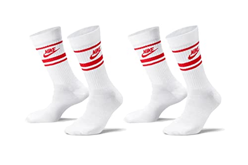 Nike 6 Paar Everyday Essential Tennissocken Socken Sportsocken Unisex DX5089, Farbe:2x Weiss - Rot, Socken Neu:38-42 von Nike