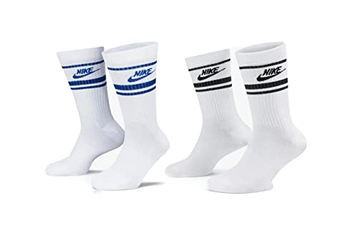 Nike 6 Paar Everyday Essential Tennissocken Socken Sportsocken Unisex DX5089, Farbe:Weiss - Blau/Weiss - Schwarz, Socken Neu:38-42 von Nike