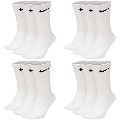 Nike 6 Paar Everyday Lightweight Crew SX7676 Tennis Socke weiß schwarz grau, Farbe:weiß, Größe:38-42 von Nike