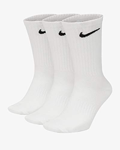 Nike 6 Paar Herren Damen Socken SX4508 weiß oder schwarz oder weiß grau schwarz, Farbe:weiß, Sockengröße:34-38 von NIKE