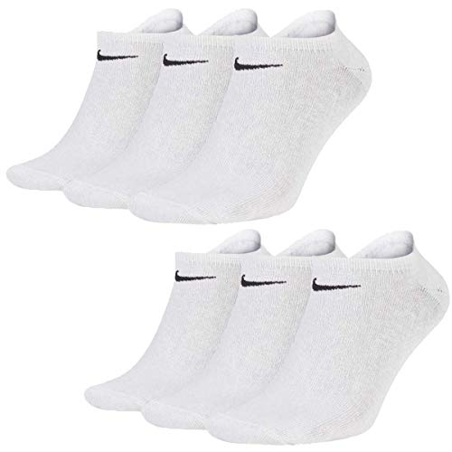 Nike Sneakersocken Socken 6 Paar Weiß Grau Schwarz Herren Damen Füßling SX2554, Farbe:Weiss, Socken Neu:46-50 von Nike