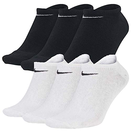 Nike Sneakersocken Socken 6 Paar Weiß Grau Schwarz Herren Damen Füßling SX2554, Farbe:Schwarz/Weiß, Socken Neu:34-38 von Nike