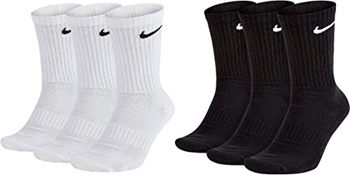 Nike 6 Paar Socken Herren Damen Weiß Grau Schwarz Tennissocken Sportsocken Sparset SX7664 Größe 34 36 38 40 42 44 46 48 50, Größe:38-42, Farbe:weiß schwarz von NIKE