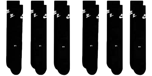 Nike 6 Paar Sportswear Everyday Essential CREW Socken , Farbe:Schwarz, Größe:34-38 von Nike