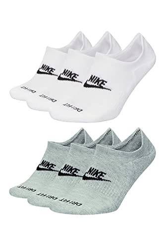 Nike 6 Paar Sportswear Everyday Essential Footie Sneakersocken Invisibel DN3314, Farbe:1x grau / 1x weiss, Socken Neu:34-38 von Nike