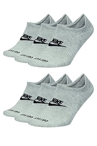 Nike 6 Paar Sportswear Everyday Essential Footie Sneakersocken Invisibel DN3314, Farbe:2 x grau, Socken Neu:34-38 von Nike