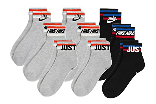 Nike 9 Paar Everyday Essential Ankle Sneakersocken Socken Quarter Unisex DX5080, Farbe:2x grau / 1x schwarz, Socken Neu:38-42 von Nike