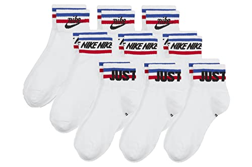 Nike 9 Paar Everyday Essential Ankle Sneakersocken Socken Quarter Unisex DX5080, Farbe:Weiss Weiss Weiss, Socken Neu:42-46 von Nike