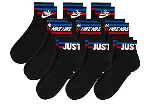 Nike 9 Paar Everyday Essential Ankle Sneakersocken Socken Quarter Unisex DX5080, Farbe:schwarz/schwarz/schwarz, Socken Neu:38-42 von Nike