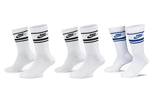 Nike 9 Paar Everyday Essential Tennissocken Socken Sportsocken Unisex DX5089 Prime, Farbe:2x Weiss - Schwarz / 1x Weiss - Blau, Socken Neu:38-42 von Nike