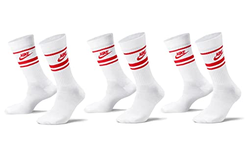 Nike 9 Paar Everyday Essential Tennissocken Socken Sportsocken Unisex DX5089 Prime, Farbe:3x Weiss - Rot, Socken Neu:42-46 von Nike