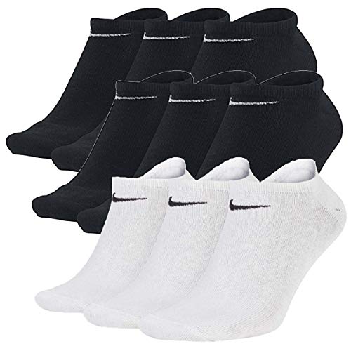 Nike 9 Paar Everyday Sneaker Socken Weiß Grau Schwarz Unisex Füßling SX7678, Farbe:Schwarz/schwarz/weiss, Socken Neu:34-38 von Nike