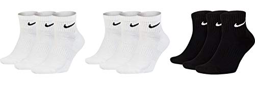 Nike 9 Paar Herren Damen Kurze Socke Knöchelhoch Weiß Grau Schwarz Sparset SX7667 Sportsocken Größe 34 36 38 40 42 44 46 48 50, Farbe:weiß/weiß/schwarz, Größe:38-42 von Nike