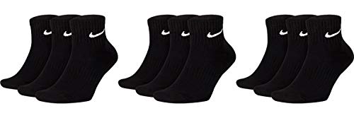 Nike 9 Paar Herren Damen Kurze Socke Knöchelhoch Weiß Schwarz Sparset SX7667 Sportsocken Größe 34 36 38 40 42 44 46 48 50, Größe:42-46, Farbe:schwarz/schwarz/schwarz von Nike