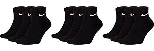 Nike 9 Paar Herren Damen Kurze Socke Knöchelhoch Weiß Schwarz Sparset SX7667 Sportsocken Größe 34 36 38 40 42 44 46 48 50, Größe:42-46, Farbe:schwarz/schwarz/schwarz von NIKE