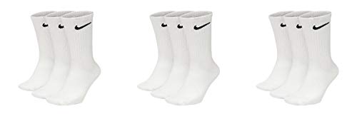 Nike 9 Paar Socken Herren Damen Weiß Grau Schwarz Tennissocken Sportsocken Sparset SX7664 Größe 34 36 38 40 42 44 46 48 50, Sockengröße:34-38, Farbe:weiß/weiß/weiß von Nike