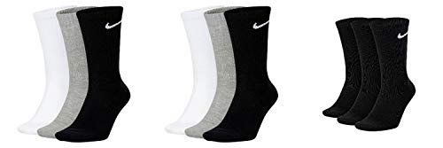 Nike 9 Paar Socken Herren Damen Weiß Grau Schwarz Tennissocken Sportsocken Sparset SX7664 Größe 34 36 38 40 42 44 46 48 50, Sockengröße:42-46, Farbe:grau/grau/schwarz von Nike