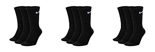 Nike 9 Paar Socken Herren Damen Weiß Grau Schwarz Tennissocken Sportsocken Sparset SX7664 Größe 34 36 38 40 42 44 46 48 50, Sockengröße:42-46, Farbe:schwarz/schwarz/schwarz von Nike