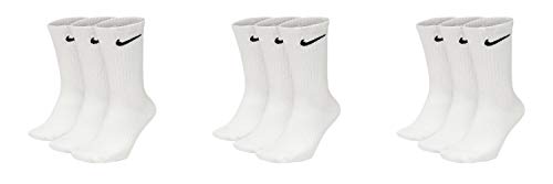 Nike 9 Paar Socken Herren Damen Weiß Grau Schwarz Tennissocken Sportsocken Sparset SX7664 Größe 34 36 38 40 42 44 46 48 50, Sockengröße:42-46, Farbe:weiß/weiß/weiß von Nike