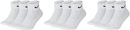 Nike 9 Paar Socken One Quater Socks Herren Damen Kurze Socke Knöchelhoch, Farbcode + Farbe:A21 9 Paar weiss, Größe:34-38 von Nike