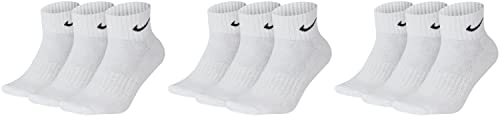 NIKE 9 Paar Socken One Quater Socks Herren Damen Kurze Socke Knöchelhoch, Farbcode + Farbe:A21 9 Paar weiss, Größe:34-38 von NIKE