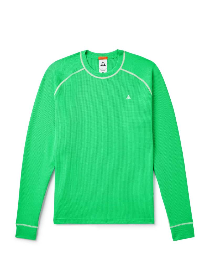 Nike - ACG Chinati Logo-Embroidered Waffle-Knit Dri-FIT ADV Base Layer - Men - Green - L von Nike