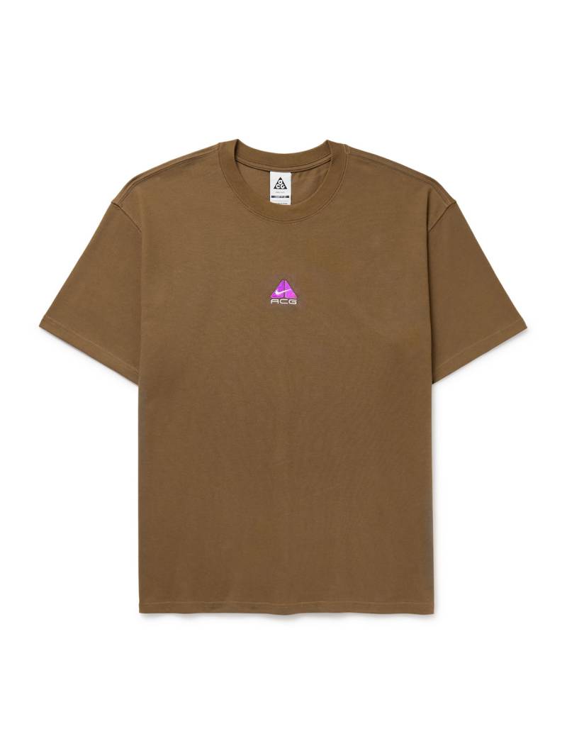 Nike - ACG Logo-Embroidered Dri-FIT T-Shirt - Men - Brown - XL von Nike