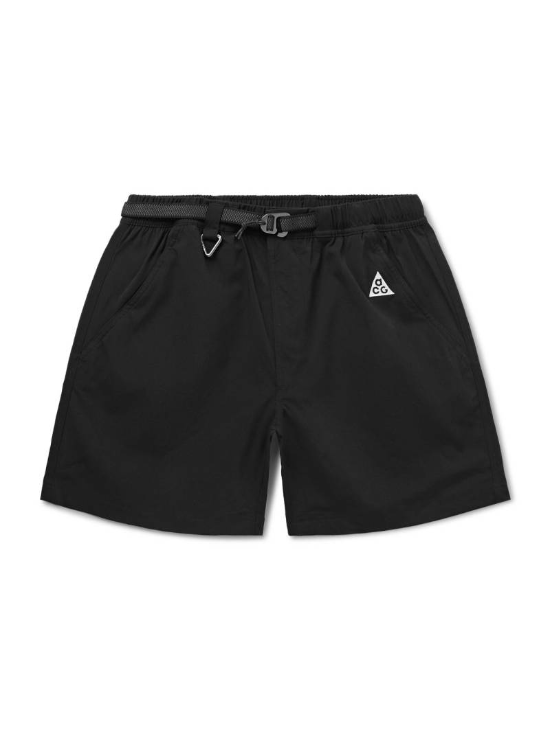 Nike - ACG Straight-Leg Belted Logo-Embroidered Shell Shorts - Men - Black - XS von Nike
